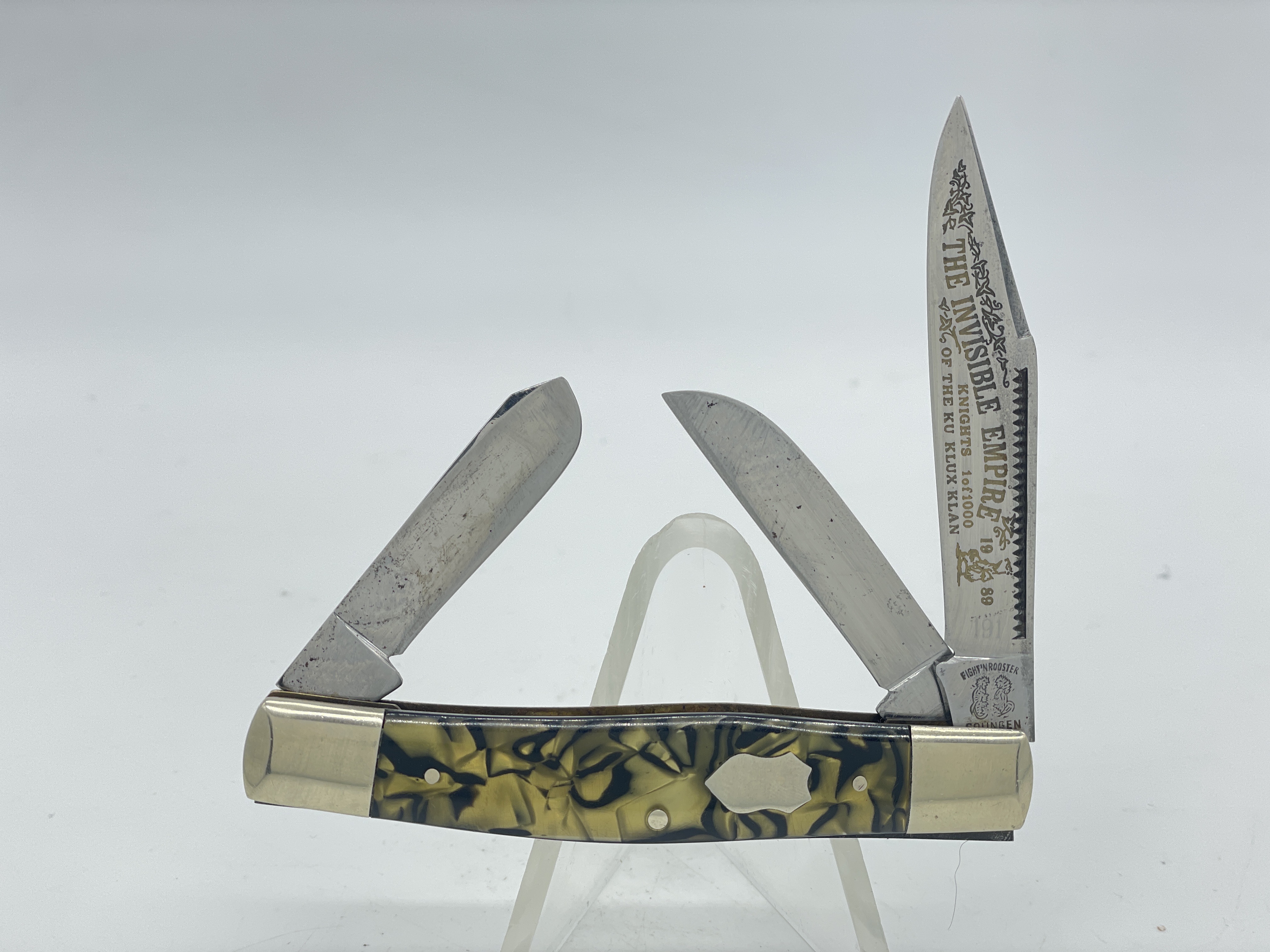 RED NINJA BAT WARRIOR SWORD 26.5 OVERALL W/2 PCS KNIFE SET