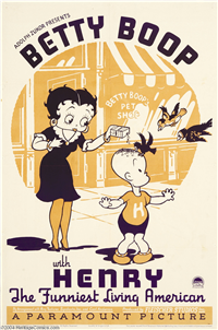 BETTY BOOP WITH HENRY THE FUNNIEST LIVING AMERICAN   Original American One Sheet   (Paramount, 1935)