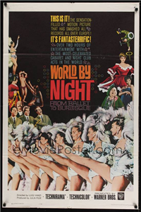 THE WORLD BY NIGHT   Original American One Sheet   (Julia Film / Warner Bros., 1961)