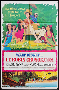 LT. ROBIN CRUSOE, U.S.N.   Re-Release American One Sheet   (Buena Vista (Disney), 1974)