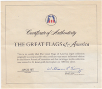 Great Flags of America Ingots Collection (Franklin Mint, Gold-Plated, 42 ingots, 1977)