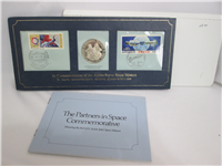 Partners In Space Apollo Soyuz Joint Mission Silver Medal and First Day Cover (Franklin Mint, 1975)