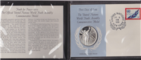 Franklin Mint  United Nations World Youth Assembly Commemorative Medal and First Day Cover (Sterling)
