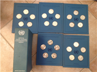 Franklin Mint  Official United Nations 1978 Commemorative Medal and First Day Covers Set of 5 (Sterling)