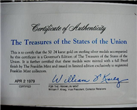 The Treasures of the States of the Union Medals Collection  (Franklin Mint, 1979)