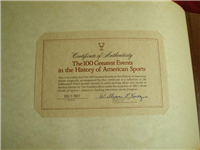 100 Greatest Events in the History of American Sports Medals Collection (Franklin Mint, 1977)
