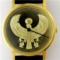 The Egyptian Golden Falcon 18 KT Gold Watch (Franklin Mint , 1985)
