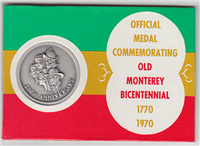 Old Monterey Bicentennial Commemorative Silver Medal (Medallic Art, 1970)