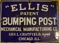 SIGN: Early Vintage Porcelain Sign for Ellis Railroad Bumping Post