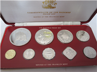 BAHAMAS ISLANDS 1980  9-Coin Silver Proof Set    KM PS20