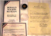 Ronald Reagan Official Gold Presidential Inaugural Medal   (Danbury Mint, 1981)