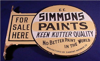 SIGN: Keen Kutter Porcelain Double-Sided Flanged 
