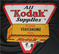 SIGN: Kodak Supplies Porcelain Double-Sided Advertising Sign