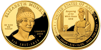USA 2008 W Elizabeth Monroe $10 Gold Coin from First Spouse Series