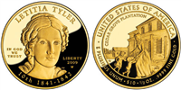 USA 2009 W Letitia Tyler $10 Gold Coin from First Spouse Series