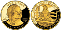 USA 2009 W Jane Pierce $10 Gold Coin from First Spouse Series