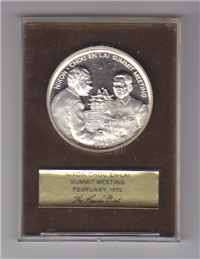 Nixon-Chou En-Lai Summit Meeting Commemorative Medal   (Lincoln Mint, 1972)
