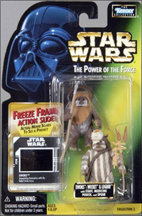 EWOKS WICKET AND LOGRAY  3 3/4'' Action Figure   (Star Wars: Power Of The Force, Kenner, 1995) 