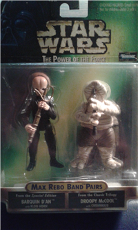 BARQUIN D'AN & DROOPY MCCOOL  3 3/4'' Action Figure   (Star Wars: Power Of The Force Max Rebo Band Pairs, Kenner, 1995) 