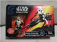 IMPERIAL SPEEDER BIKE WITH SCOUT TROOPER  3 3/4'' Action Figure   (Star Wars: Power Of The Force, Kenner, 1995) 