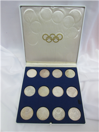 1972 Munich XX Olympics Silver Coin Set of 24 in Case with COA