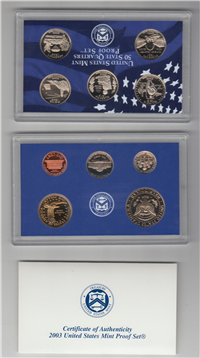 USA   10 Coins 50 State Quarters Proof Set   (US Mint, 2003)