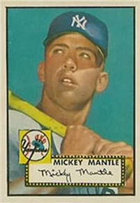 1952 Topps Baseball Card #311 Mickey Mantle