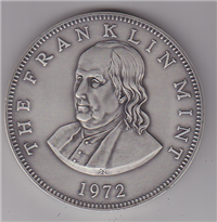 Franklin Mint  1972 Benjamin Franklin Paperweight Medal (Pewter)