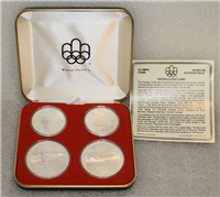 CANADA 1976 Montreal Olympics XXI Olympiad 4-Coin Uncirculated Set Silver