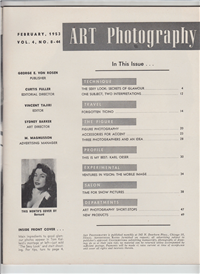 ART PHOTOGRAPHY  Vol. 4 #8-44    (George E. von Rosen, February, 1953) Elizabeth Taylor