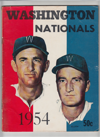WASHINGTON NATIONALS YEARBOOK  (Big League Books, 1954) 