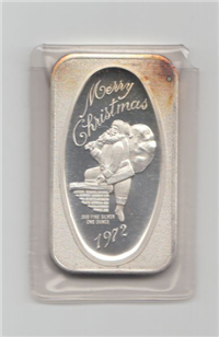 Merry Christmas 1972 Silver Ingot  (Hamilton Mint)