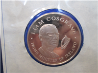 Official Bicentennial Visit Medal Honoring Liam Cosgrove, Prime Minister of Ireland (Franklin Mint, 1976)