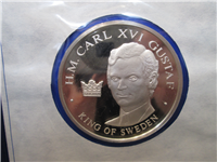 Official Bicentennial Visit Medal Honoring H. M. Carl XVI Gustaf, King of Sweden (Franklin Mint, 1976)