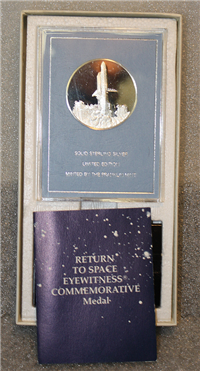 Franklin Mint  Return to Space Eyewitness Commemorative Medal (Sterling)