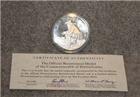 Franklin Mint  Official Bicentennial Commemorative Medal of the Commonwealth of Pennsylvania (Sterling version)