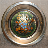 Franklin Mint  The Four Seasons Champleve Plate, Autumn Garland by Rene Restoueix