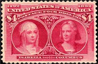 (Scott 244)   USA 1893 $4 Columbian Exposition (carmine)