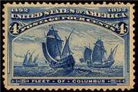 (Scott 233a)  USA 1893 4&#162; Columbian Exposition (blue)