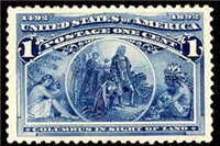 (Scott 230)  USA 1893 1&#162; Columbian Exposition (deep blue)