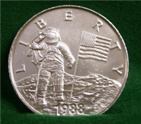 USA 1988 P Young Astronauts Liberty Commemorative Silver Medal, 12 troy ounces version