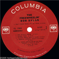 BOB DYLAN The Freewheelin' Bob Dylan with Four Deleted Tracks Mono LP (Columbia 1986, 1963)