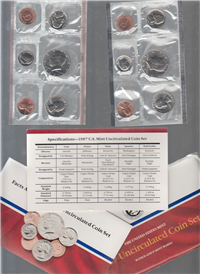 USA  10 Coins Uncirculated Set  (US Mint, 1987)  