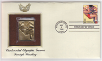 Official 1996 Centennial Olympic Games Gold Stamp and First Day Cover