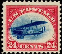 (Scott-C3)  USA 1918 24c Curtiss Jenny (carmine rose and blue)     