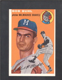 1954 Topps Baseball Card # 210 Bob Buhl
