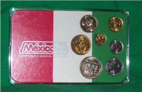MEXICO 1987 Soccer 7 Coin Proof Set