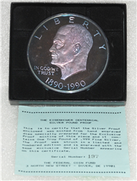 The Eisenhower Centennial Silver Pound Proof    (Federal Coin Fund, 1990)