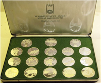 Official Commemorative Medals of the 1972 XX Summer Olympics Munich Silver Proof Set (Franklin Mint)