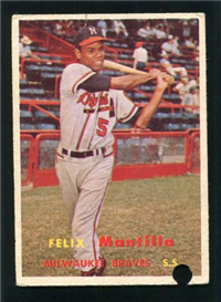 1957 Topps Baseball #188 Felix Mantilla